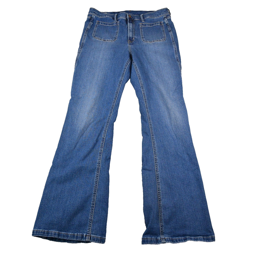 GAP ‘70s Jeans Flare Hi-Rise 32 / 14 Long (32x32) Blue Denim Casual Bohemian